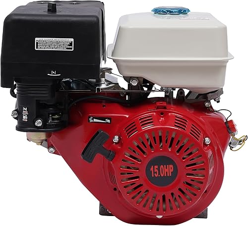 SOLRIMANA OHV Motor de gas horizontal, 420CC 15 HP 4 tiempos motor de gasolina de un solo cilindro 3600 RPM motor retroceso divisor de arranque tipo