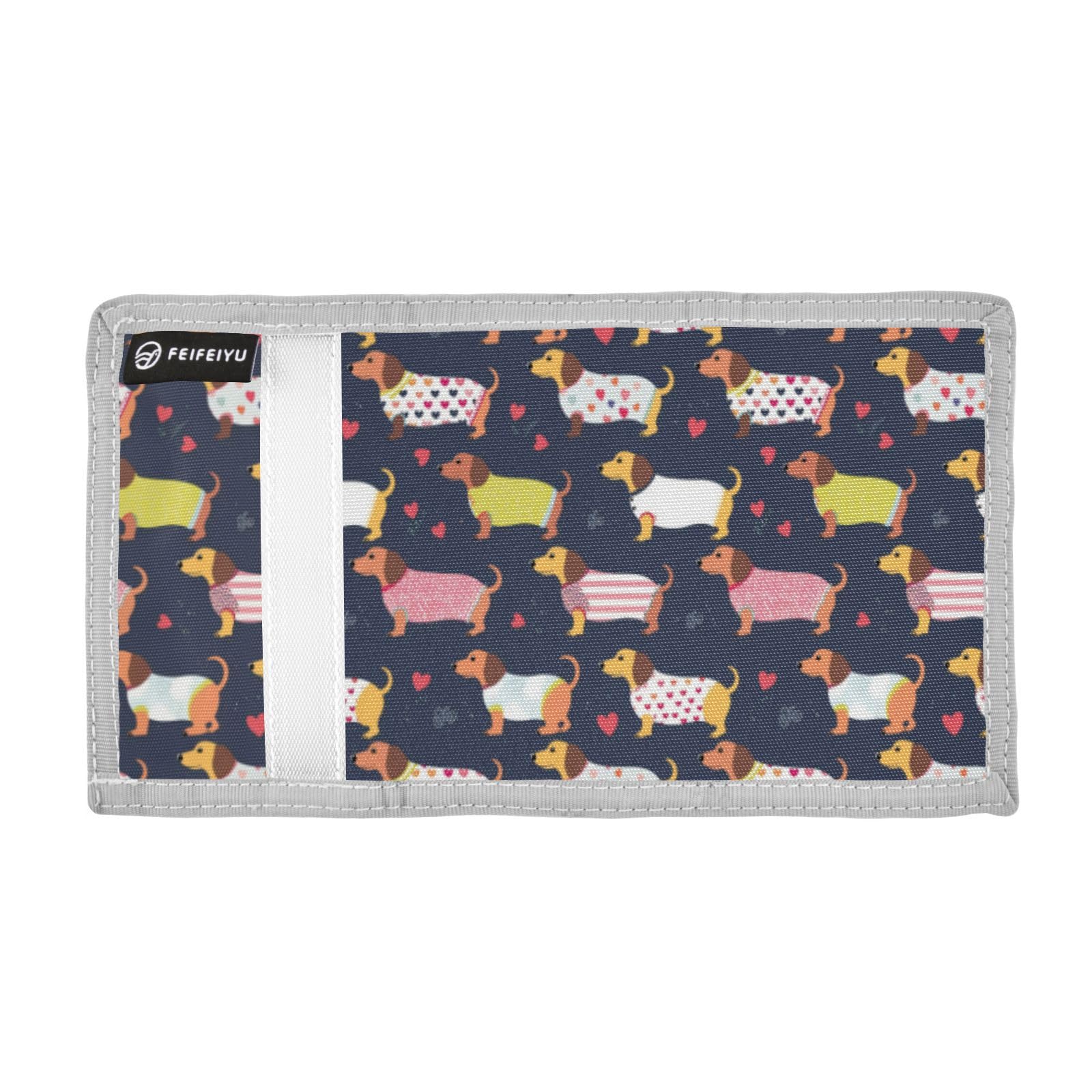 Wusikd Cute Long Dachshunds Kids Wallet for Boys Girls Toddler Trifold Wallet Novelty Wallet for Teens Women Men