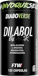 FTW Dilabol Black Diabo Verde 120 Cápsulas, Suplemento Pré-Treino com Beta-Alanina, L-Arginina, Resveratrol, Vitaminas C e K para Desempenho e Performance nos Treinos