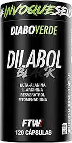 FTW Dilabol Black Diabo Verde 120 Cápsulas, Suplemento Pré-Treino com Beta-Alanina, L-Arginina, Resveratrol, Vitaminas C e K para Desempenho e Performance nos Treinos