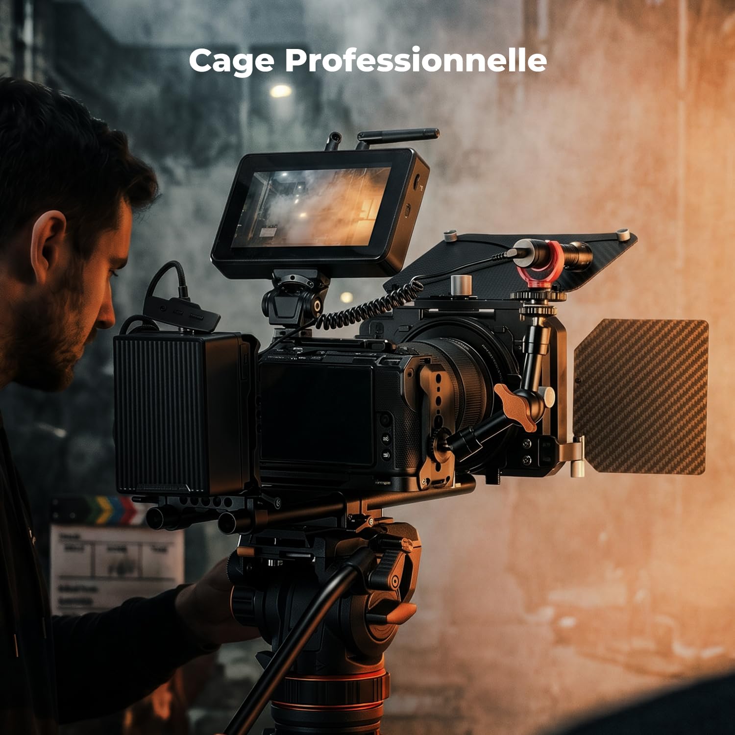 K&F CONCEPT Cage Rig Compatible avec Nikon ZR en Aluminium Léger 221g Solide et Stable avec Cold Shoe Filetages 1/4" et 3/8" Base Arca Protection Silicone Démontage Rapide