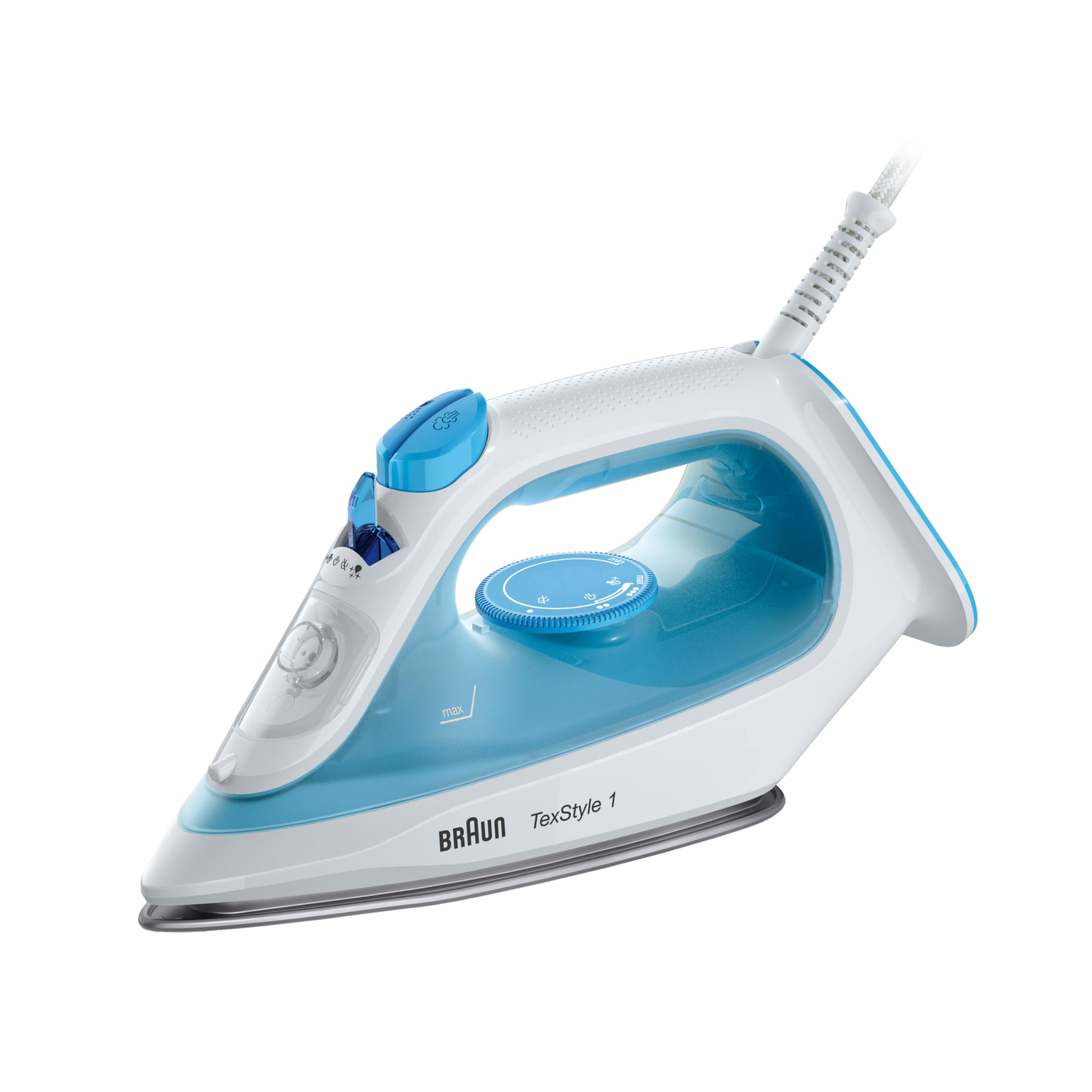 Braun Household TexStyle 1 SI 1050BL - Plancha de vapor con suela SuperCeramic, vapor vertical, 2000 W, color azul, (SI1050BL) con descuento