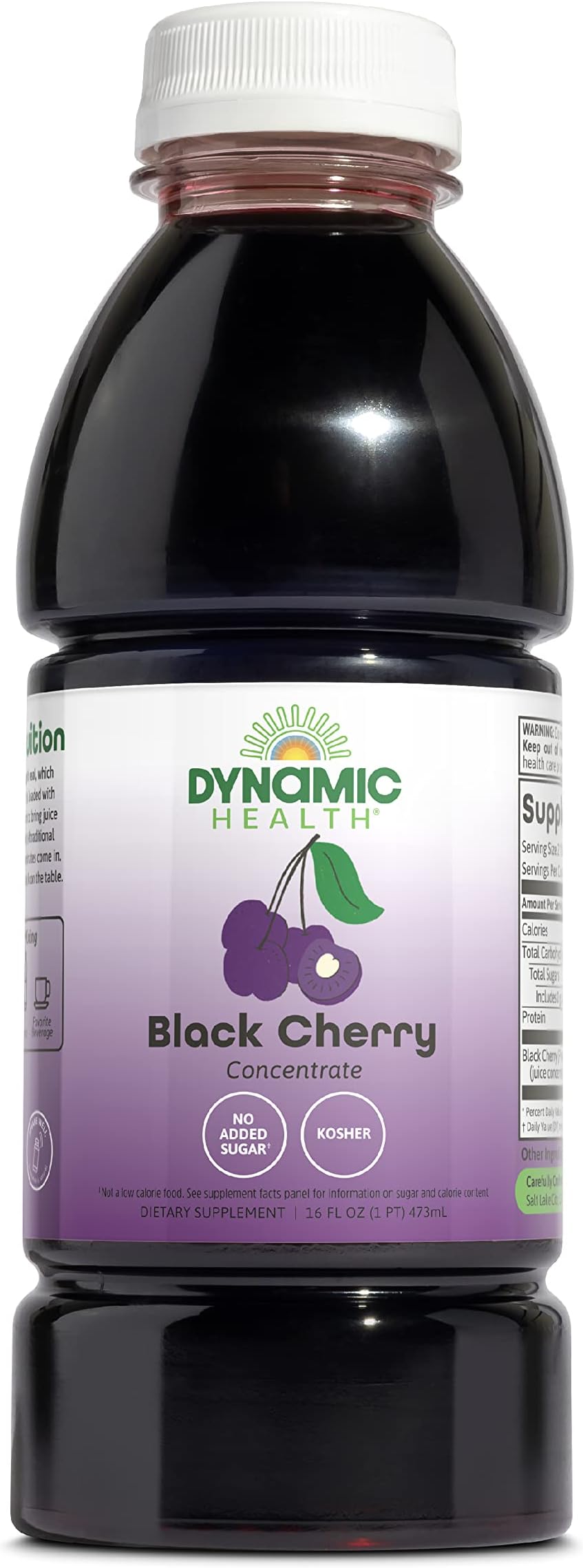 100% Pure Black Cherry Juice Concentrate | No Additives | Antioxidant | Urinary Tract & Joint Support | 16 Servings (Packaging Varies)