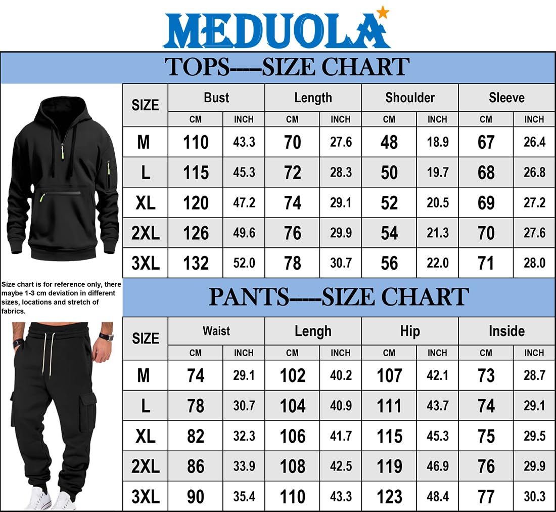Survêtement Homme Hiver Veste à Zip avec Capuche Pantalon Jogging à Poche Ensemble 2 Pièces Chaud et Confortable