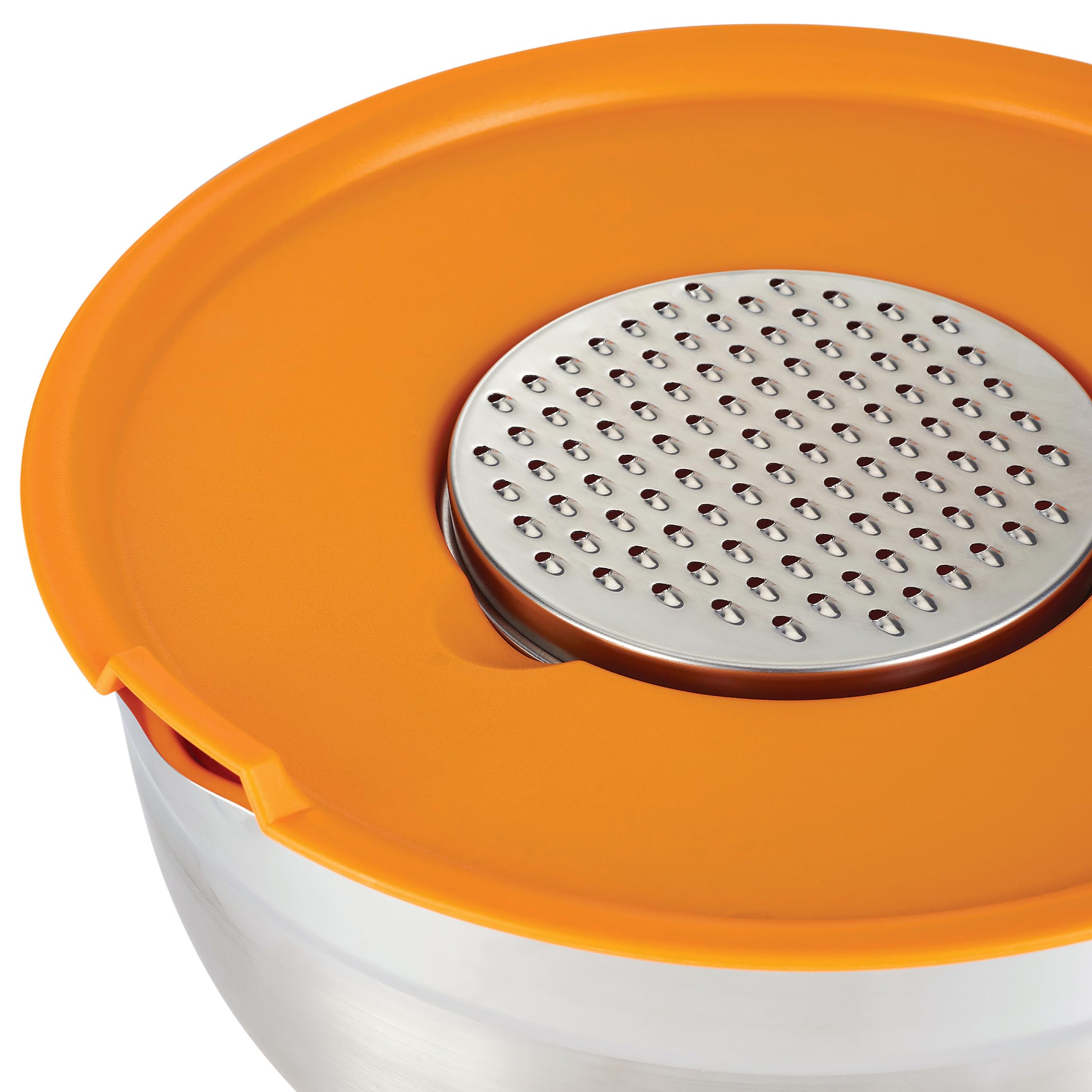 Cuenco para mezclar de acero inoxidable de 4,5 l con tapa hermética, multifuncional con 3 ralladores acoplables, altamente duradero y fácil de usar
