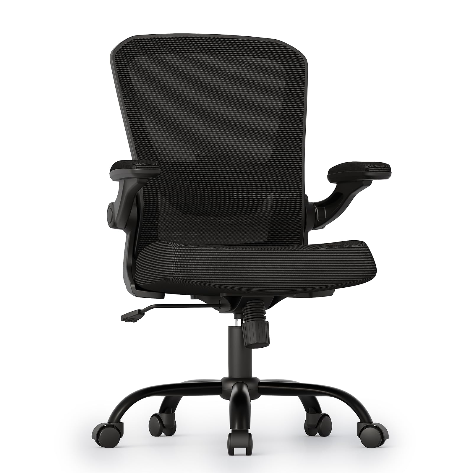 Monomi Office Chair, Ergonomic Desk Chair with Adjustable High Back Lumbar Support and Flip up Armrest, Breathable Mesh Comfy Task Computer Chair for Home Office, Black
