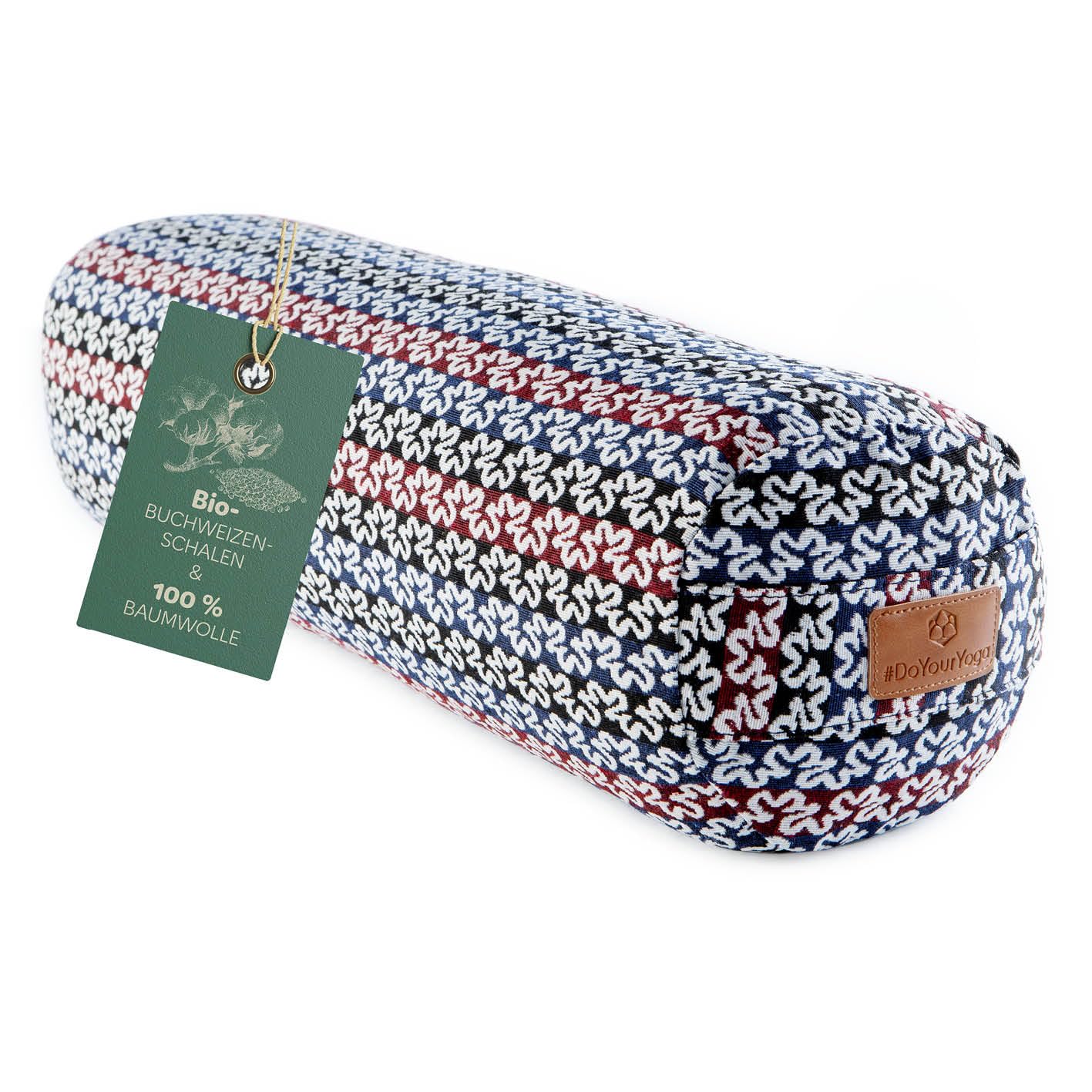 #DoYourYoga Zylinder Yogabolster | 68cm x 22cm | Gefüllt mit Bio-Dinkelspelz oder Bio-Buchweizenschalen (KBA) | Waschbarer Bezug | Yogakissen & Meditationssitz | Zafukissen für Yin Yoga