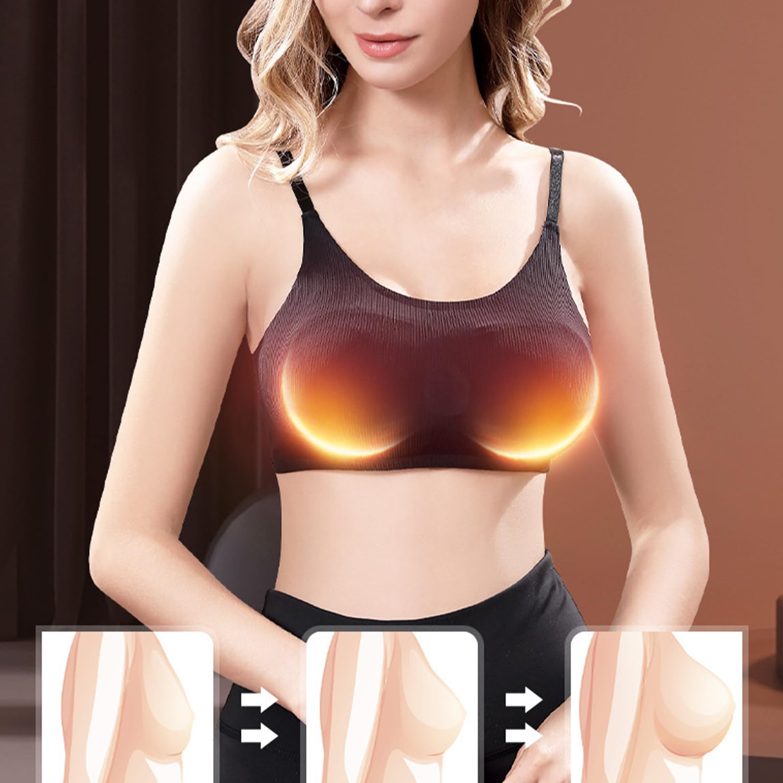 Massageur Électrique pour Poitrine | Soutien-Gorge Massant | Chauffant 3 Niveaux Portable à Porter pour Femmes Maternité Grossesse Allaitement Fournitures