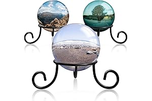 3 Pcs Black Iron Glass Ball Stand for Displaying 3.5" Balls, 2" Height