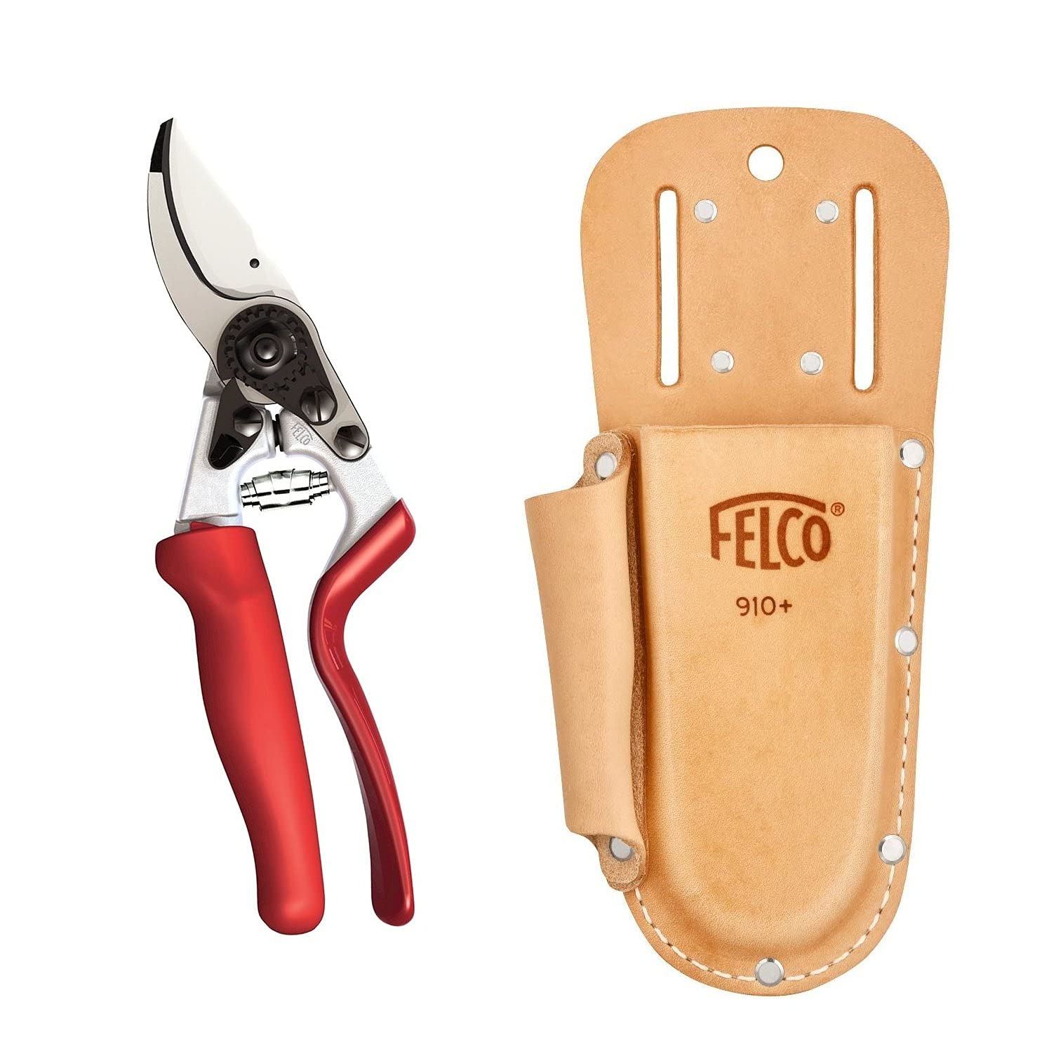 Felco Red Model 7 Secateurs + Leather Plus Holster Bundle - Genuine Products