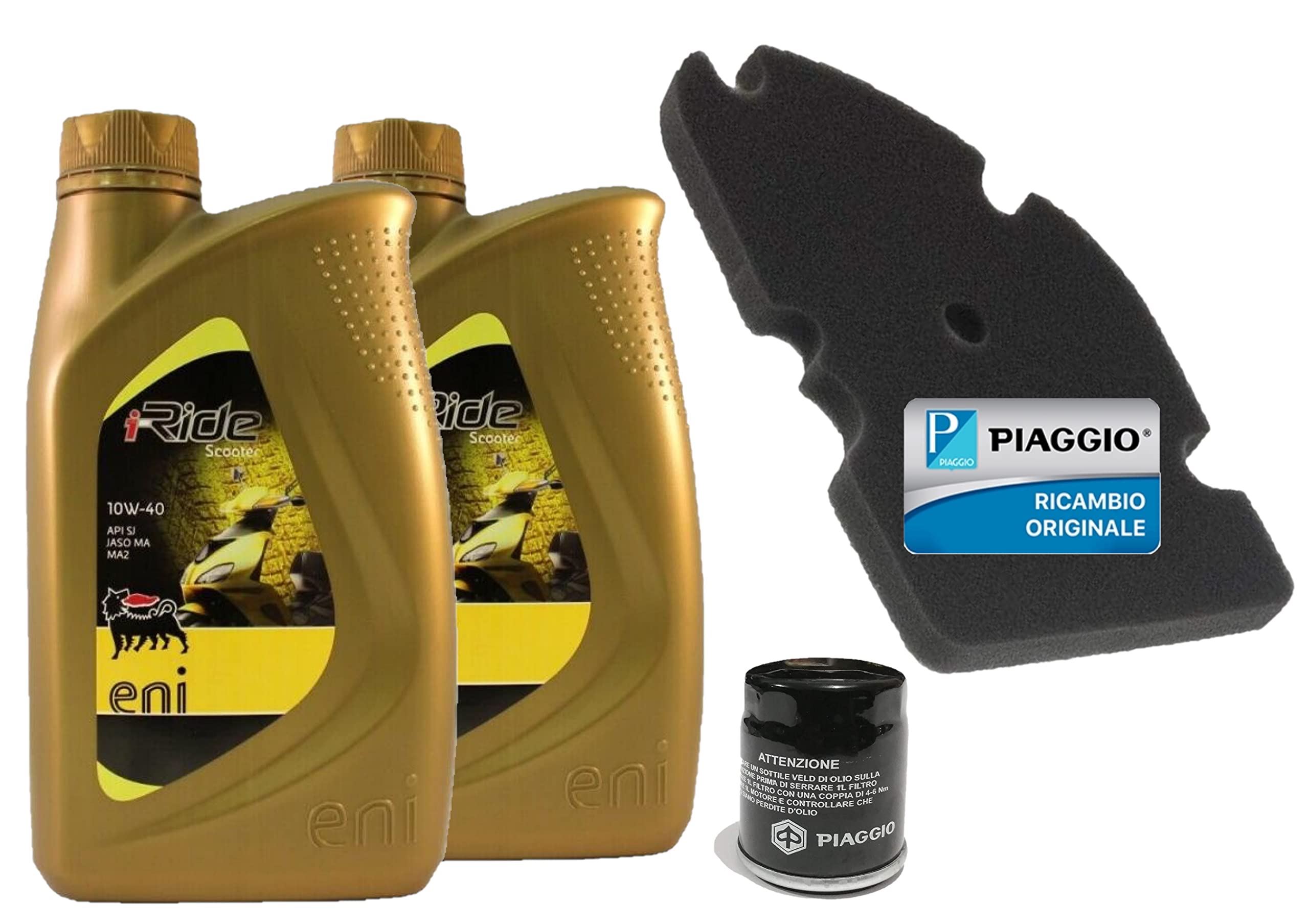 Kit Tagliando Per Scooter Piaggio Beverly, Vespa, Liberty 125-300 – 2L Olio Castrol 5W-40 + Filtro 82635R