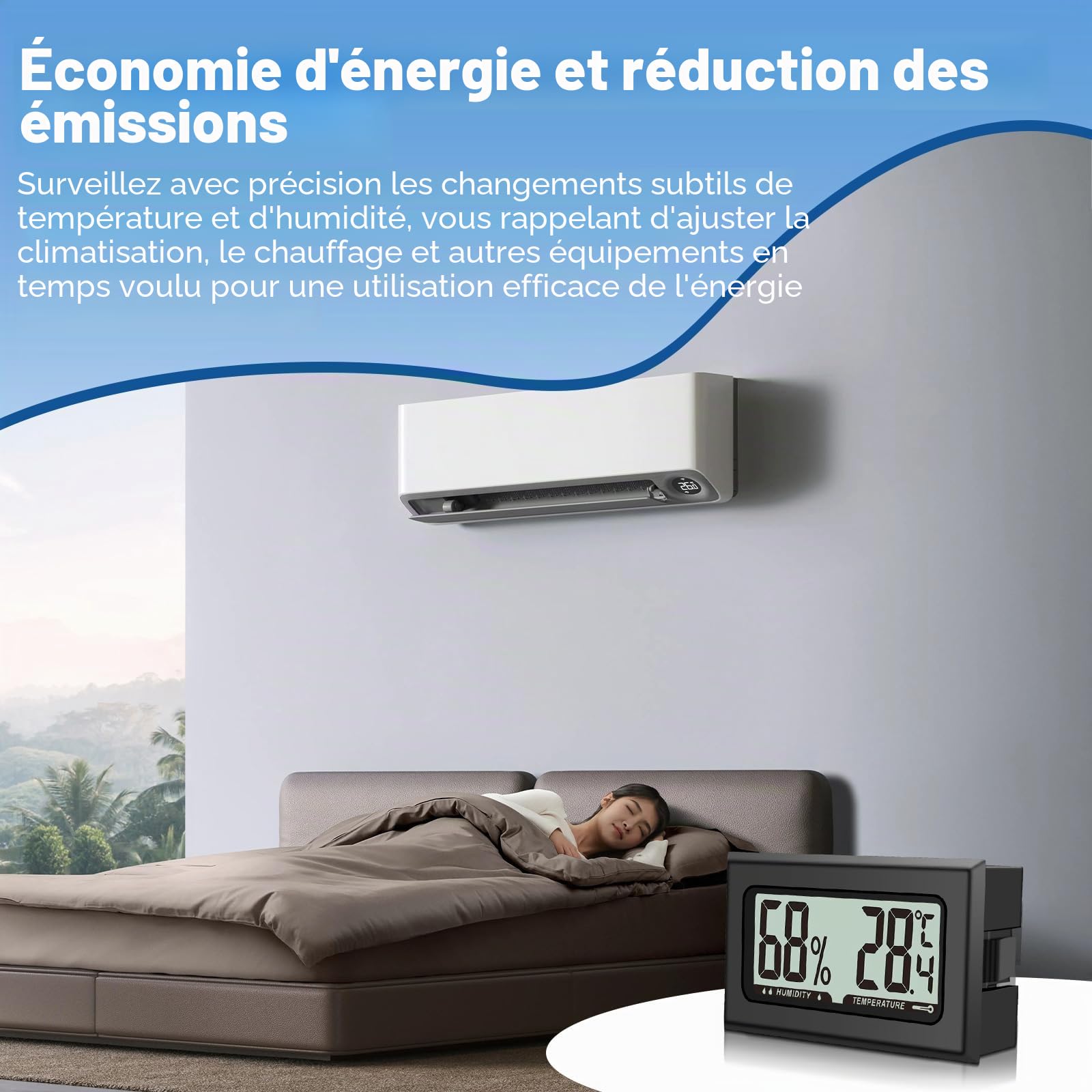 8PCS Pixelure Thermomètre Hygromètre Mini Numérique Thermomètre Intérieur Thermometre Frigo Digital, D'ambiance Moniteur de Température et Humidimètre à Haute Précision Capteur Humidité Température