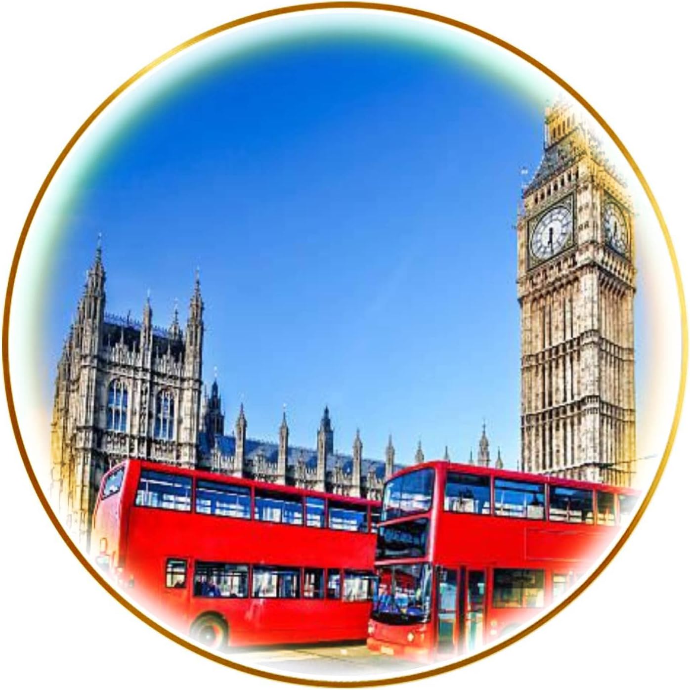 SRIGAELELUModern LED Wall Sconce Big Ben with red Buses in London England Canvas Print Wall Lamp Decor Wall Lights for Bedroom Living Room Background Staircase Aisle Hotel