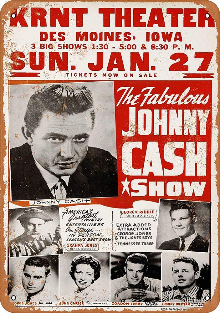 Wise Degree Johnny Cash Show Metal Tin Sign Poster Club Restaurant Bar Home Living Room Store Decoration