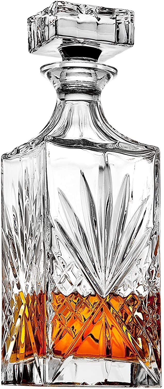 Whiskey Decanter for Scotch, Liquor, Vodka, Wine or Bourbon - Irish Cut 750ml