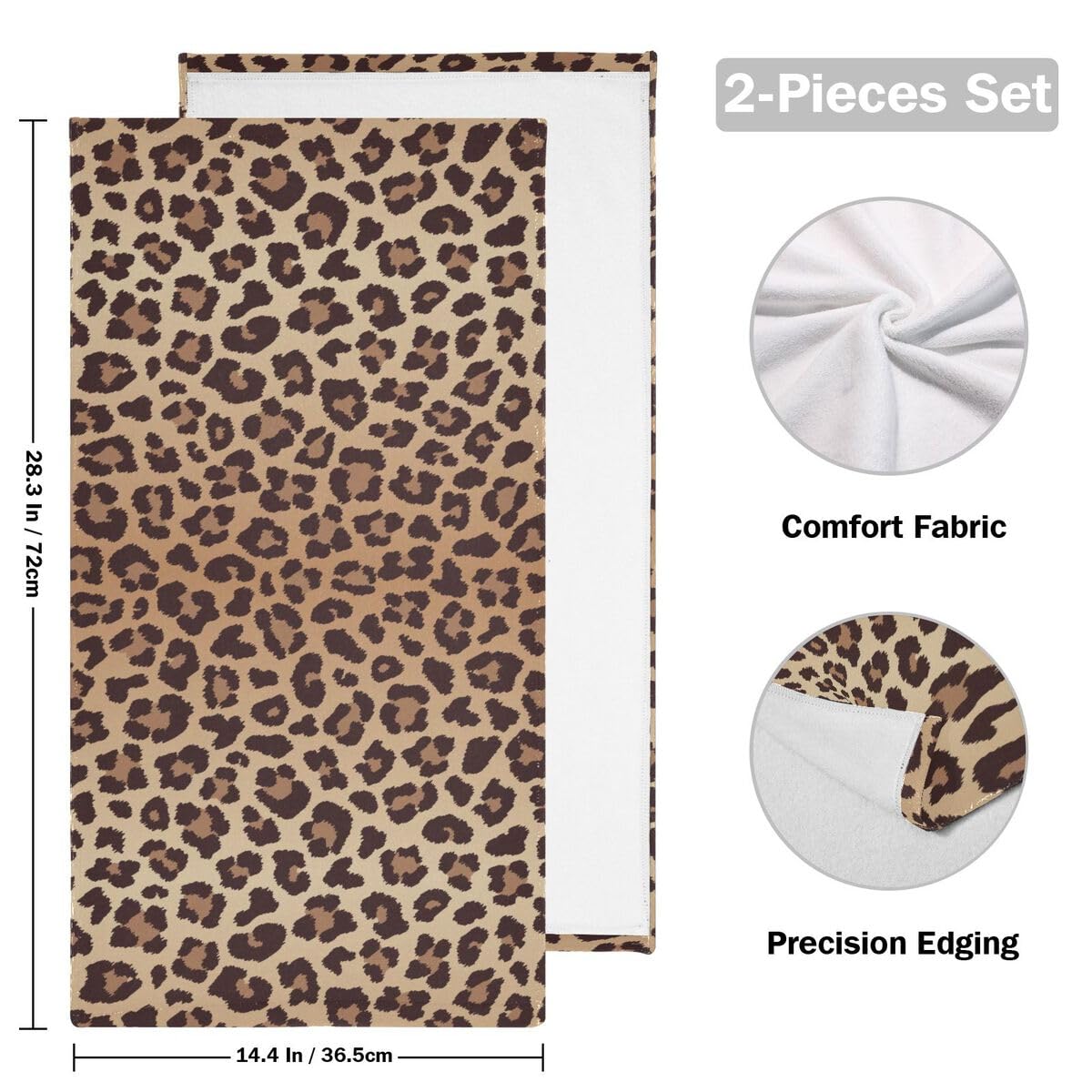 Amazon.com: NISENASU Leopard Print Hand Towels for Bathroom Set of  