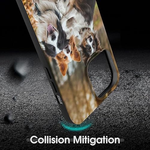 Miniatura 5 de Funda compatible con iPhone 15 Pro Max con estampado de perro Border Collie a prueba de golpes, funda delgada de TPU para mujeres, hombres, niños y
