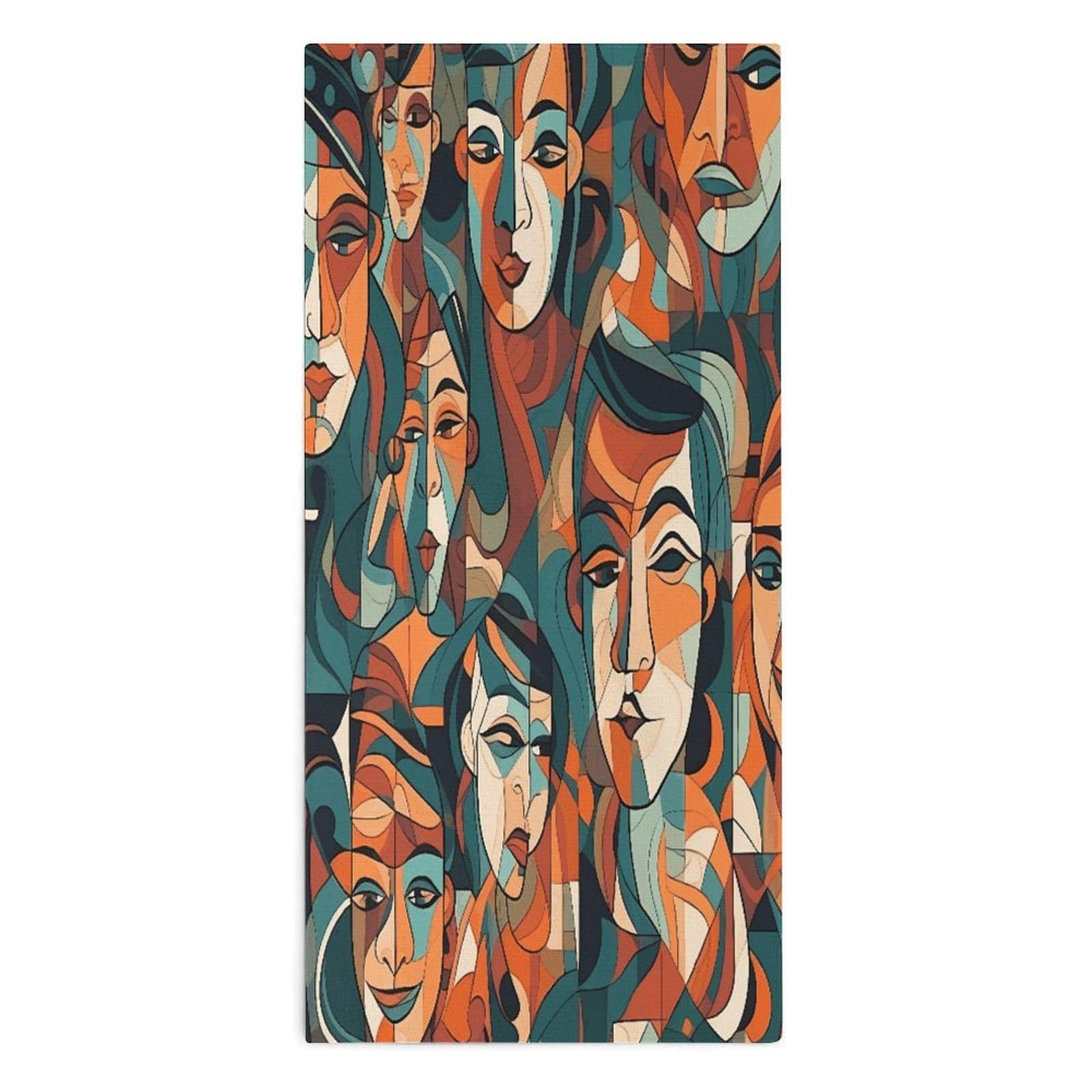 Btcowzrv Style Human Face Pattern Bath Towel Beach Towels Shower Towel