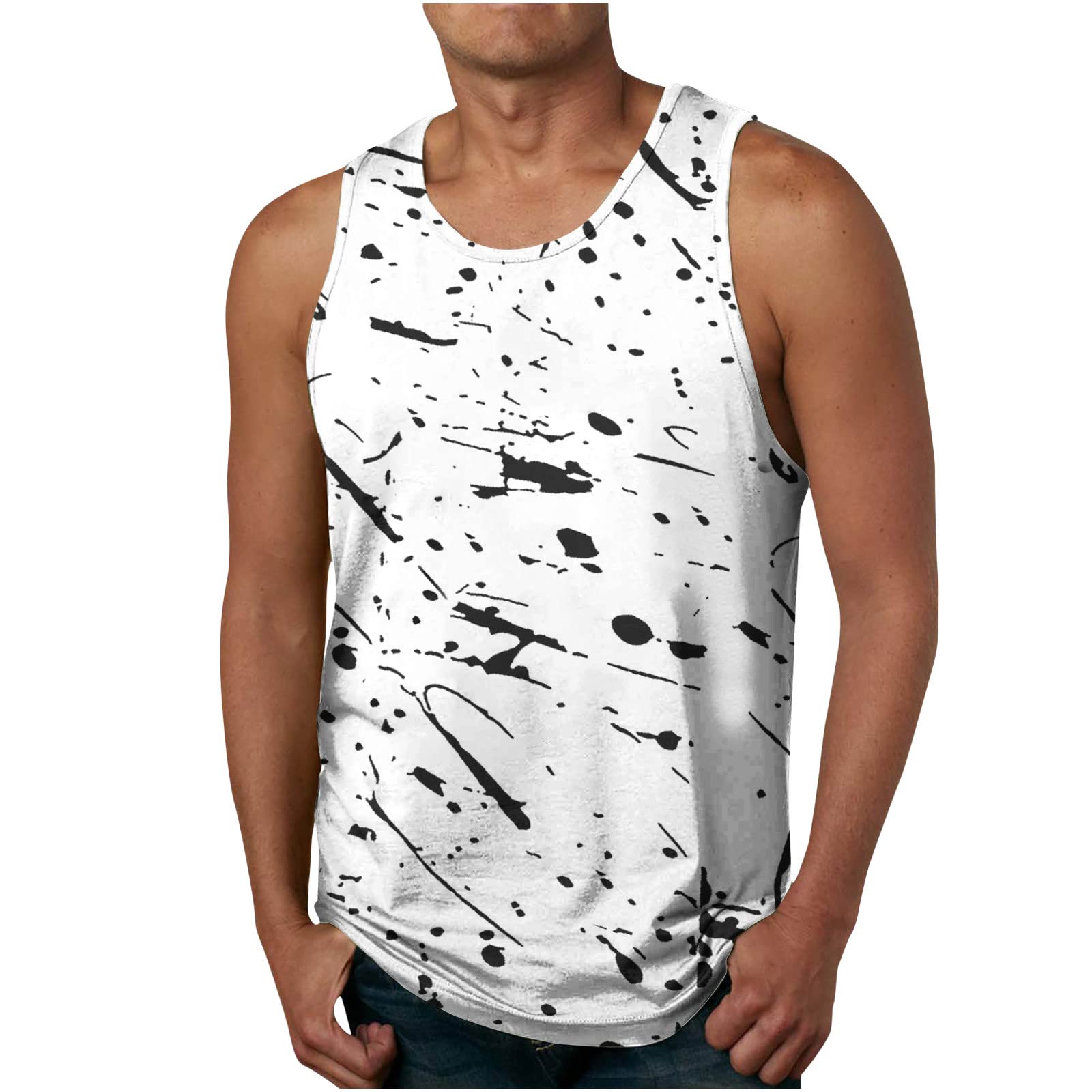 NUSGEAR Camisetas de Tirantes Hombre 2024 Verano Moda Camiseta sin Mangas Estampado Diario Jogging Casual Deporte Gym Original Chandal Tank Top Playa T-Shirt básica tee Chaleco Talla Grande