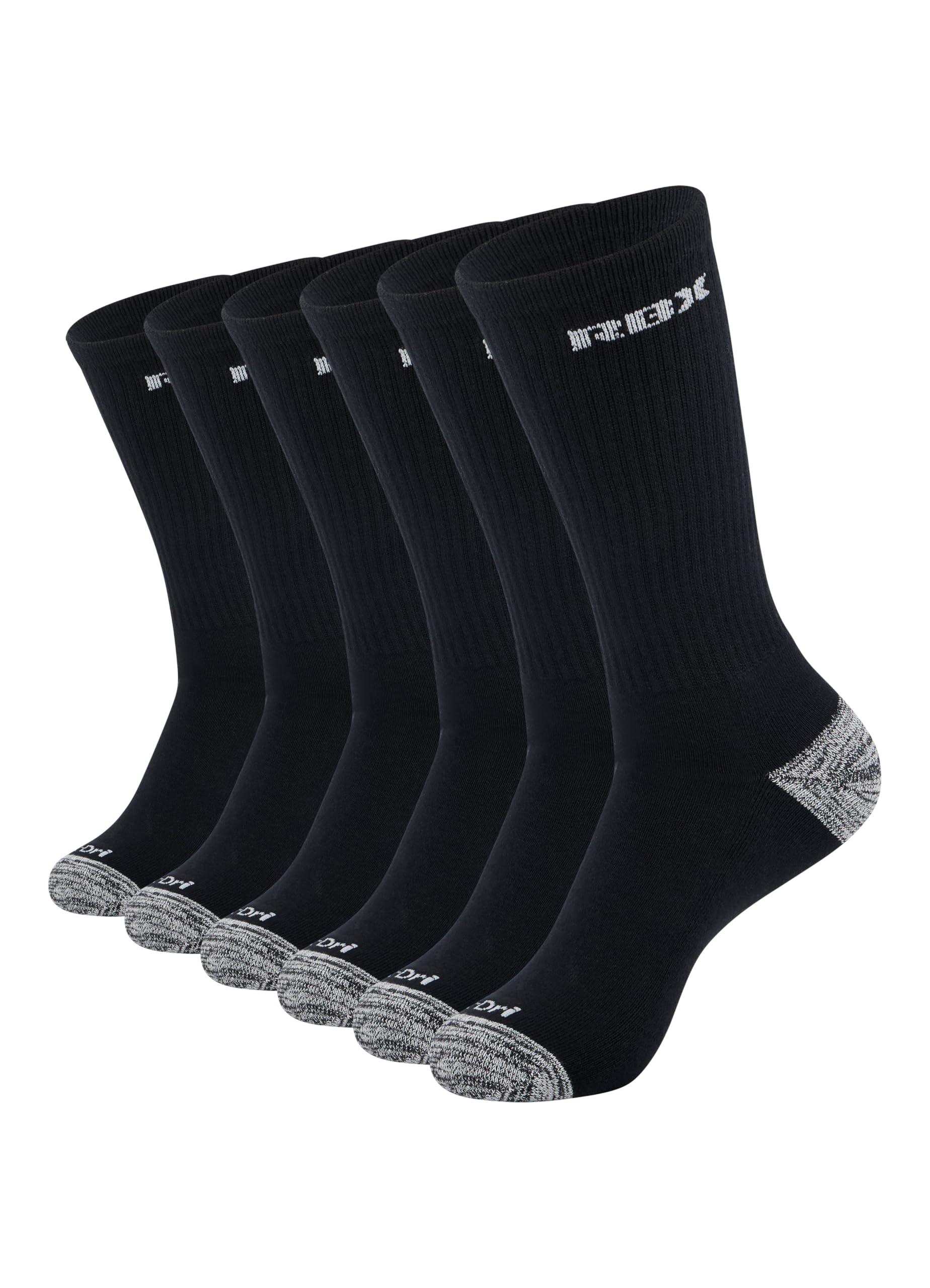 Activewear Men's Crew Socks 6-Pack, Moisture Wicking Cotton Blend Performance Crew Socks Multipack, Unisex