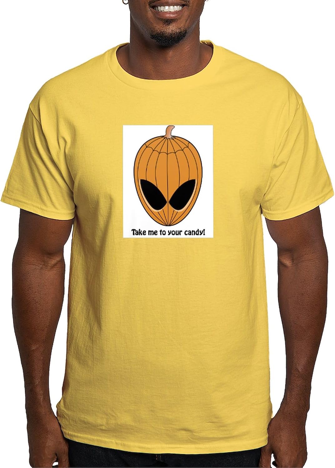 CafePress Alien Halloween Ash Grey T Shirt Men's 100% Cotton, Classic Graphic White T-Shirt