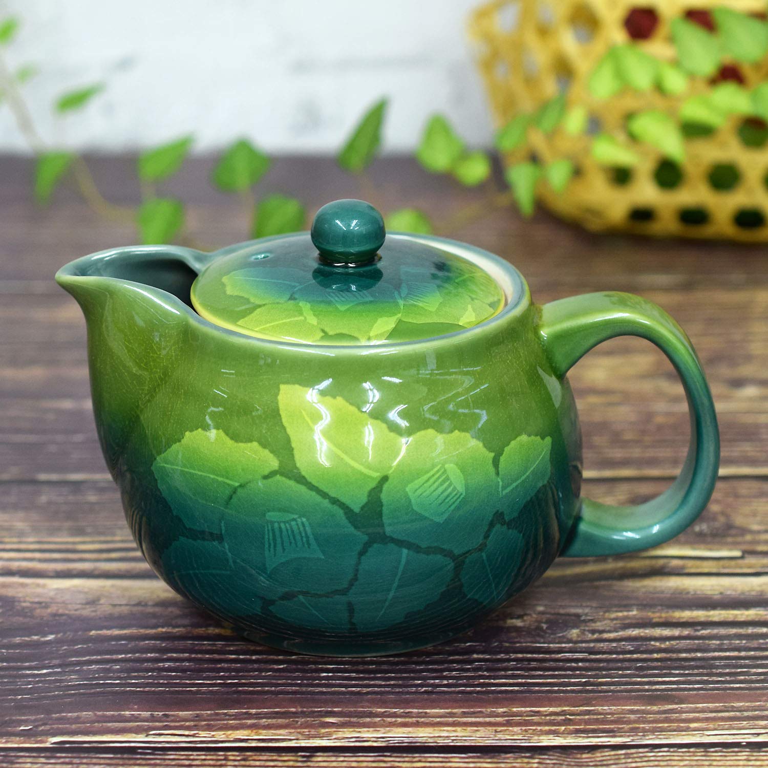 Amazon | 急須 おしゃれ 九谷焼 急須 ポット 銀山茶花 陶器 和食器 