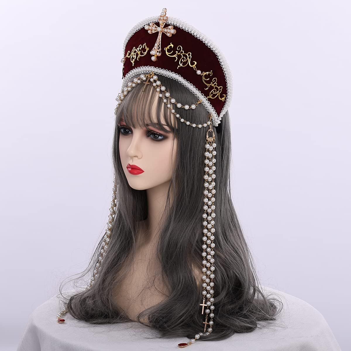 BPURB Victorian Vintage Headwear for Women Pilgrim Costume Accessory Hat Tudor Coronet - Image 5