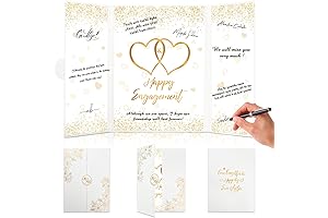 White and Gold Engagement Party Guest Book - Unique Keepsake for Newly Engaged Couples