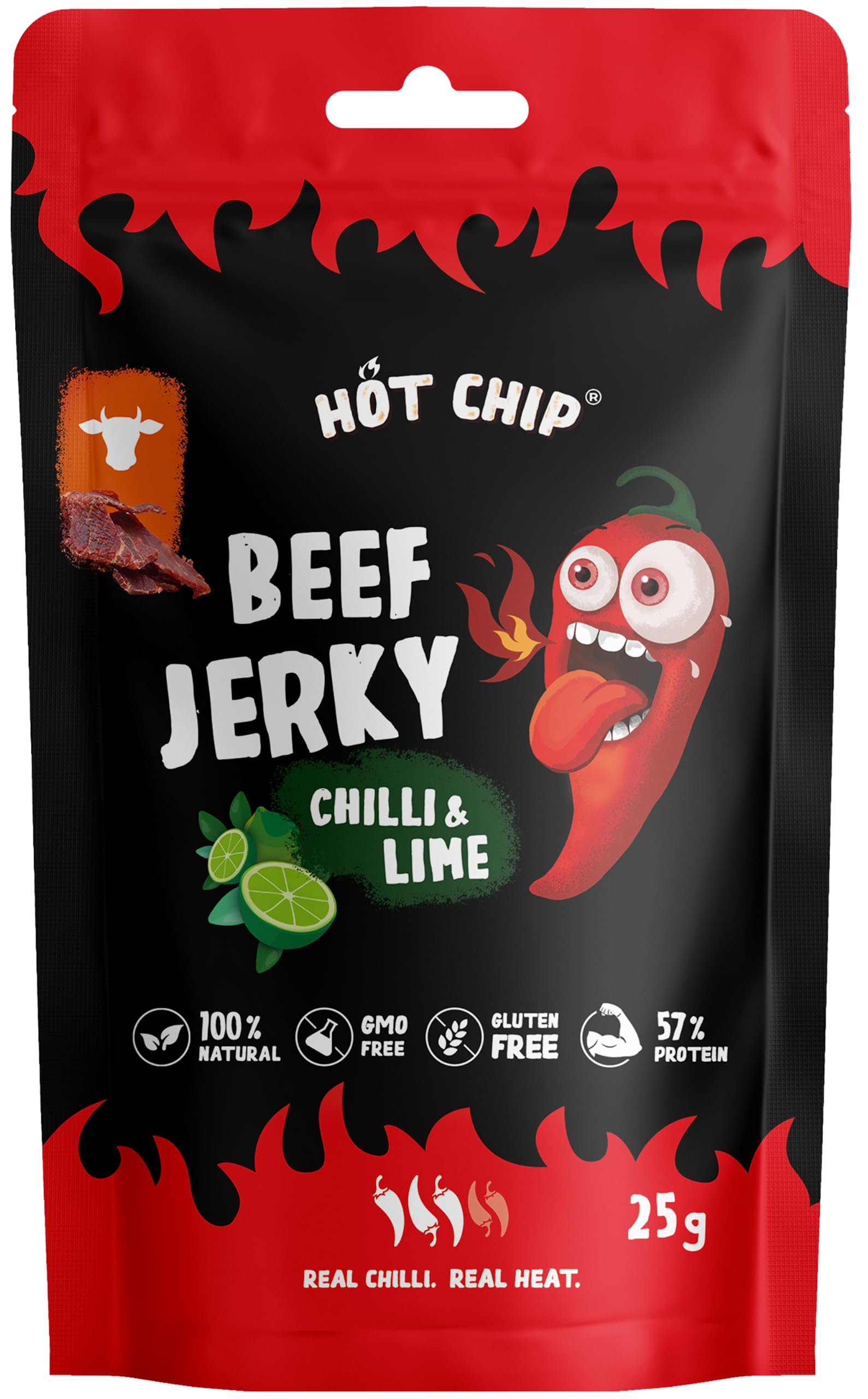 HOT CHIP JERKY CHILLI AND LIME 25 g