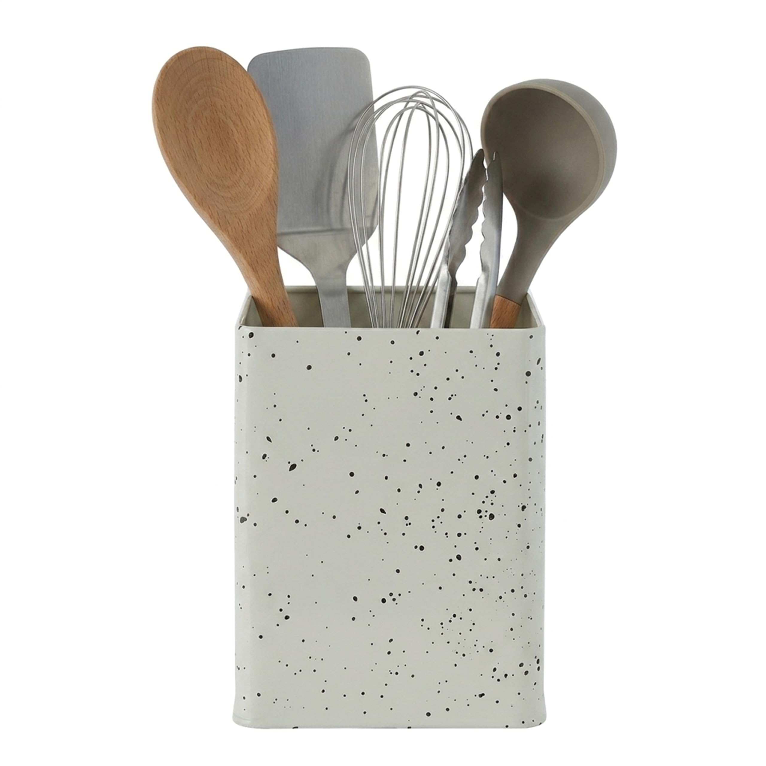 B&Q -  Utensil HolderDecorative Ceramic Pot With Embossed Heart DesignIdeal For Storing Kitchen Tools