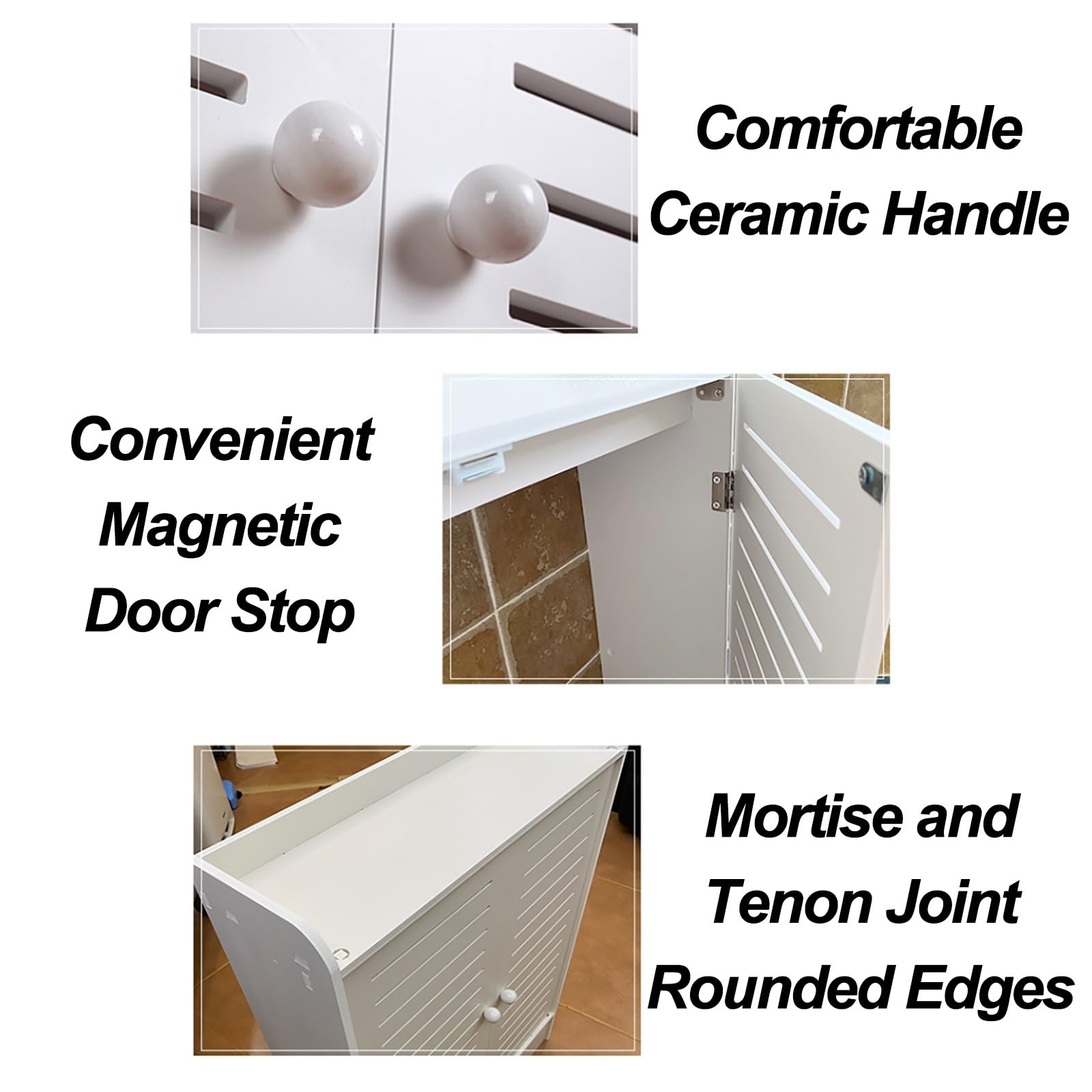 Copritermosifone Bianco con Griglia a Lamelle Copri Termosifone Copritermosifoni per Casa Mobiletto per Riscaldamento a Pavimento Collettore per Riscaldamento a Pavimento(62x90x20 cm/24x35x8 in)