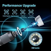 Vista 7 de Ninyoon Microscopio WiFi 4K para iPhone Android PC, 50-1000X Microscopio digital USB inalámbrico Super HD endoscopio cámara compatible con todos