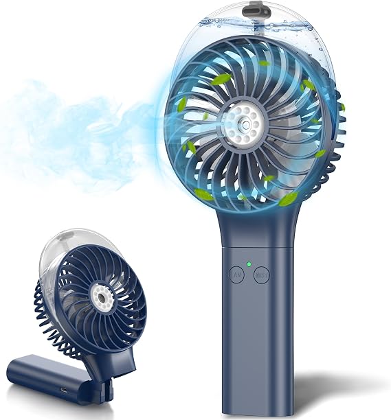 MORECORE Portable Misting Fan, Gifts for Mother Mom Wife Girl, 180 Foldable Handheld Personal Fan with Cooling Mist Spray for Women Skincare & Makeup, Men Travel Beach Cruise Disney Essentials