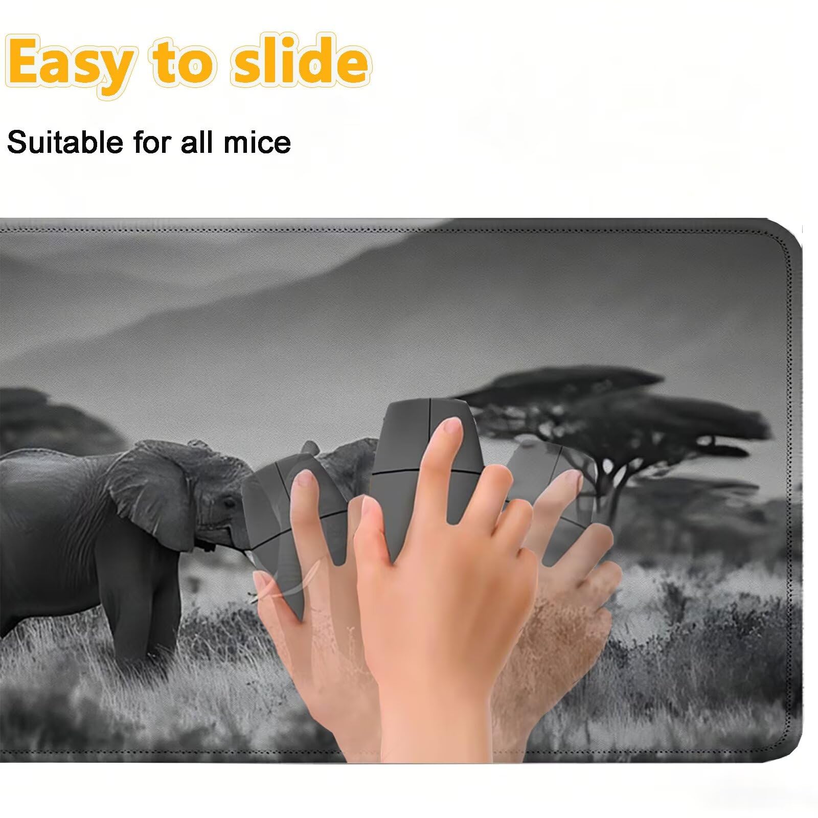 Tappetino Mouse 900x450mm | Superficie Ultra-Liscia, grigio 0-z370