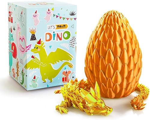 Miniatura 50 de Huevo de dragón impreso en 3D de 15 pulgadas, juguetes de cumpleaños de Navidad, regalo de relleno de calcetines, dragón de cristal articulado