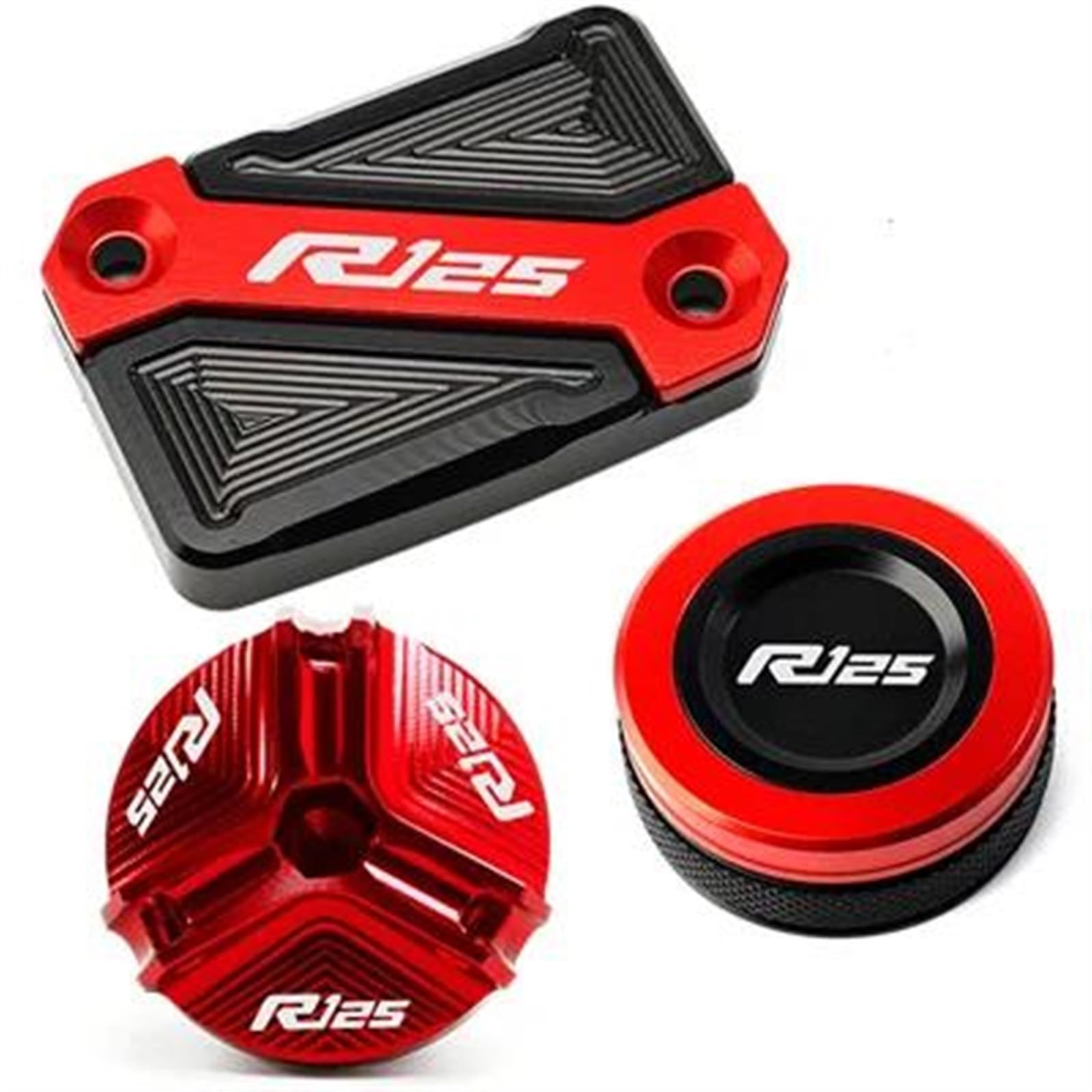 Tapa de líquido de frenos trasero y delantero con tapón de aceite de moto YZFR125 rojo 5