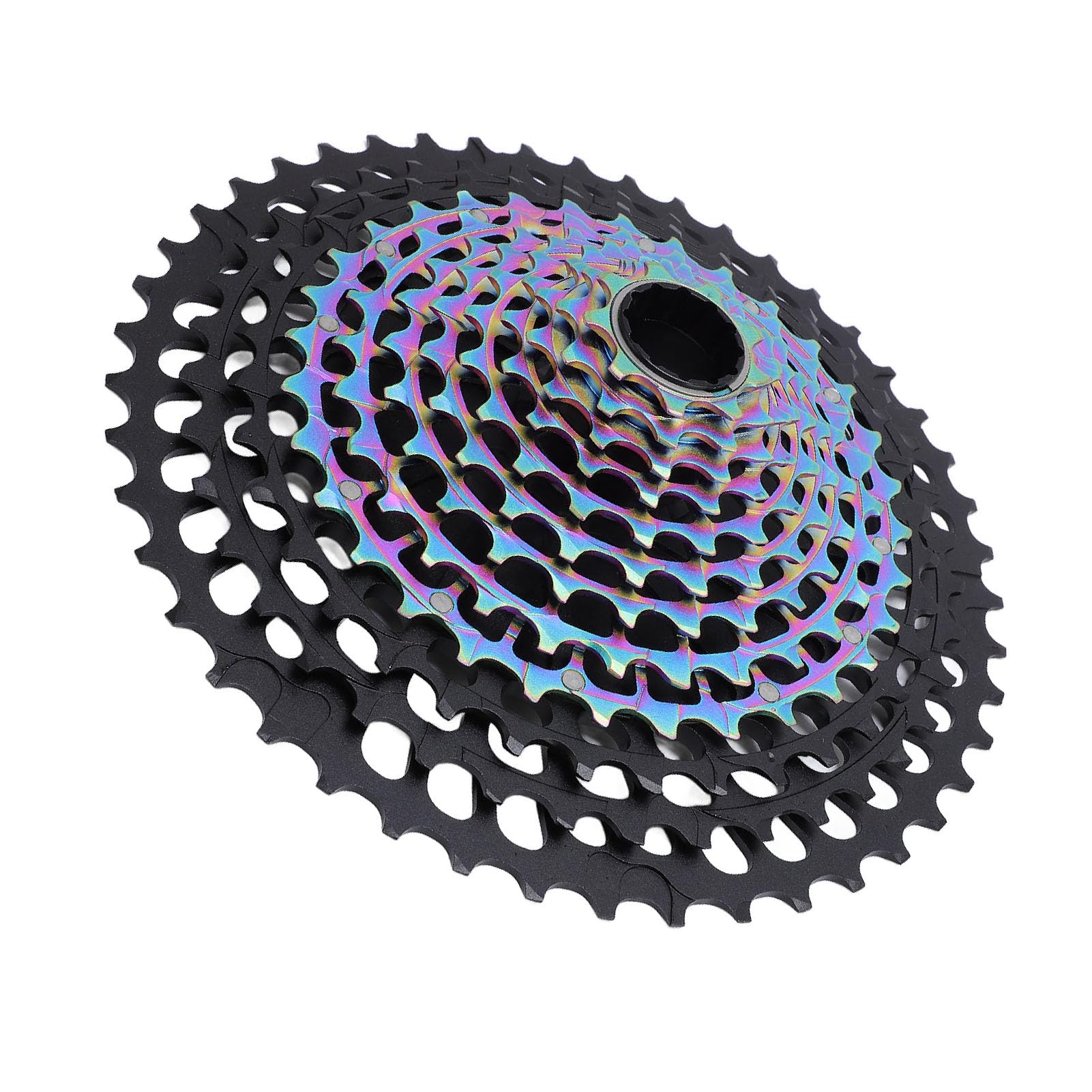 Chrees Aleación de aluminio CNC Hollow Bike Casete, XD FreeHub, fácil instalación para cassettes de bicicleta volante con cambio rápido de marcha (negro colorido)