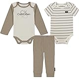 Calvin Klein baby-boys 3pc Creeper Pant Set
