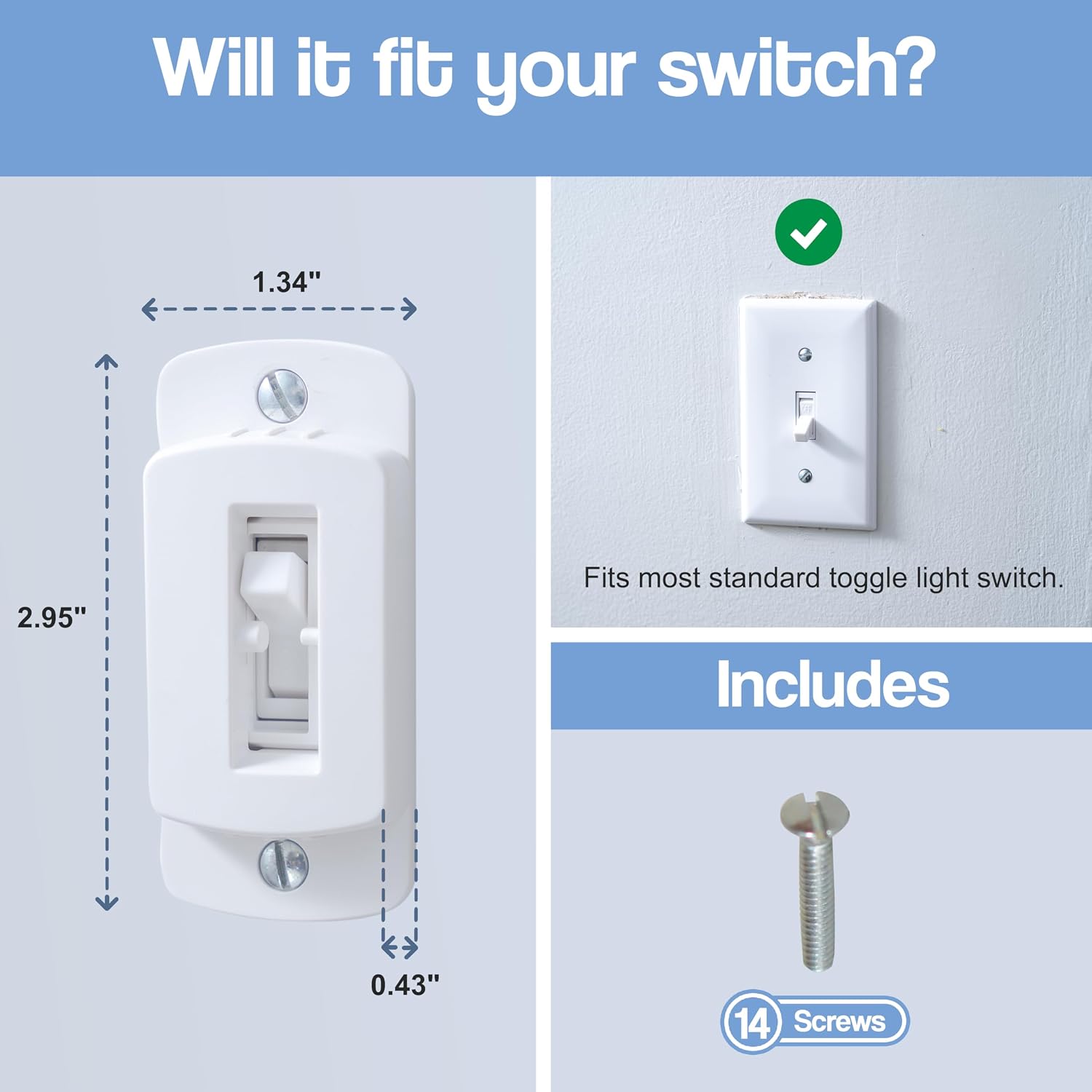 Light Switch Cover Guard (6 Pack, Toggle) – Child Proof Light Switch Lock & Switch Guard – Prevents Kids from Turning Lights On/Off – Easy Install Wall Switch Protector, White