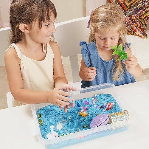 Miniatura 6 de Sensationally OT - Cubo de arena sensorial de sirena - Más de 2 libras de arena sensora, aprende a través del juego, experiencia de juego sensorial