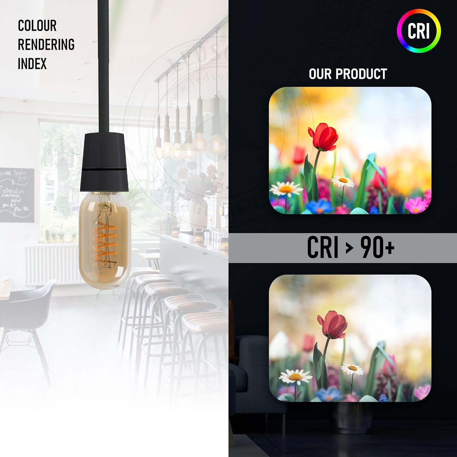 LED E26 Edison Light Bulb , T14/T45 Tubular 4W (40W Equivalent) LED Edison Bulb 4W E26 Screw Base, Amber Glass 2700K Warm White Spiral Filament Light for Pendant Lamps, Chandeliers, and Vintage Décor