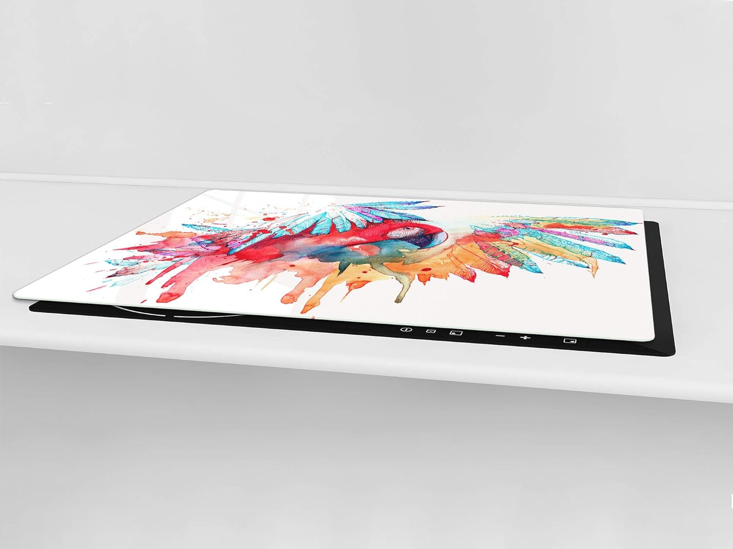 Gigantic Worktop saver - Tempered GLASS Cutting Board; MEASURES: SINGLE: 80 x 52 cm (31,5” x 20,47”); DOUBLE: 40 x 52 cm (15,75” x 20,47”); Animals series DD01