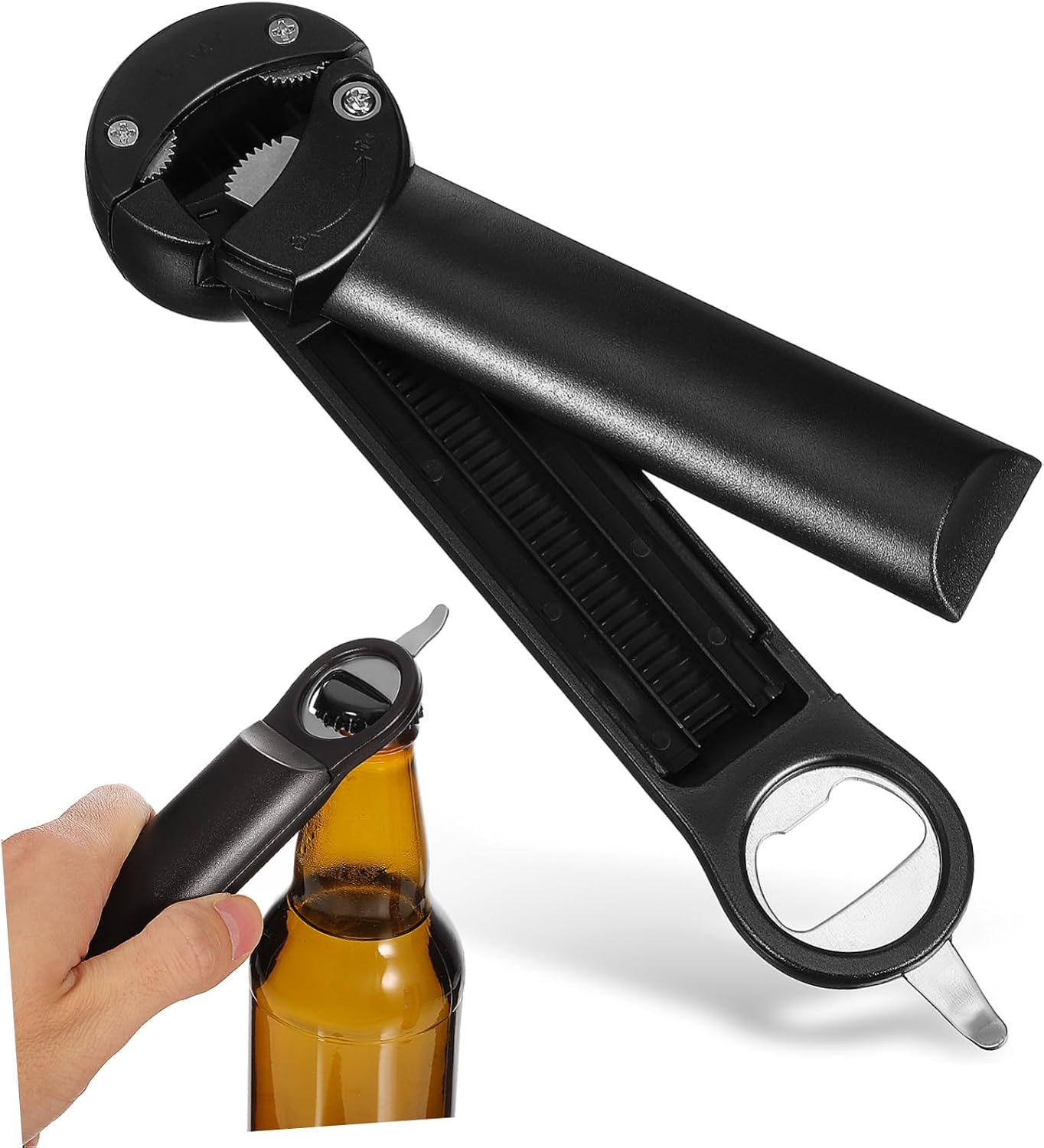 Versatile Can Opener Retractable Bottle Opener Stainless Steel Gear Easy Lid Removal Kitchen Accessory
