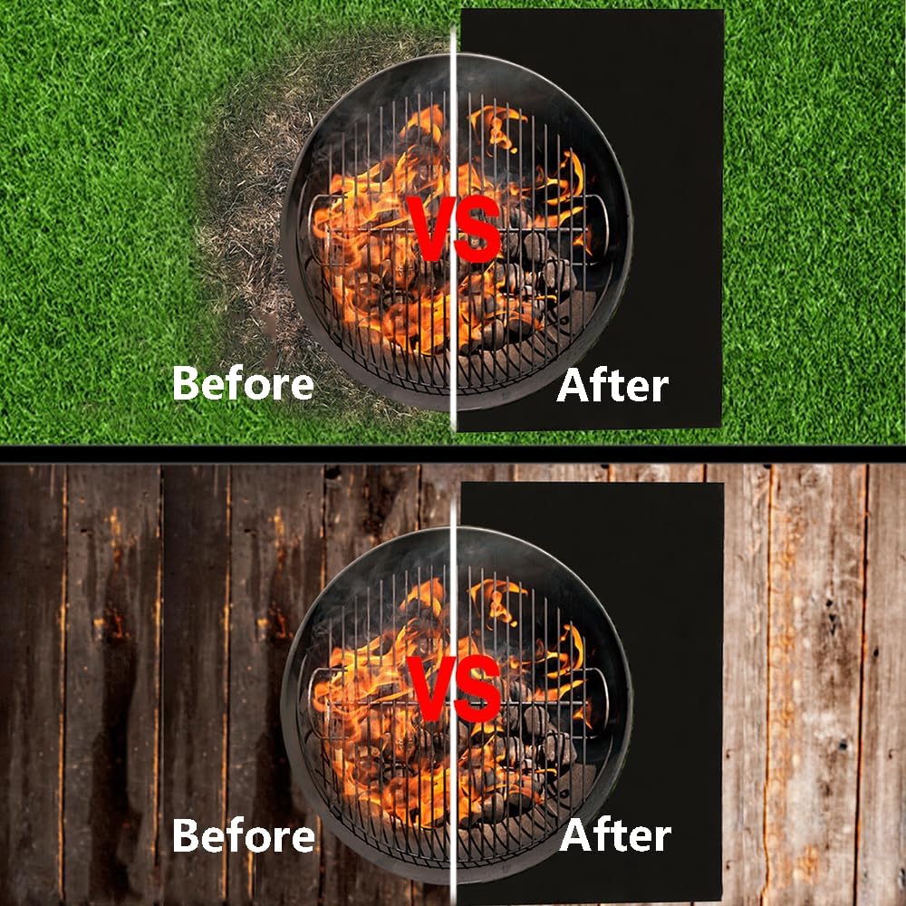 1 Pcs Fire Pit Mat for Decking, 39x72 Inch Fireproof Heat Resistant Under Grill Mat Protection Mat for Outdoor Grill, Stove, Firepit