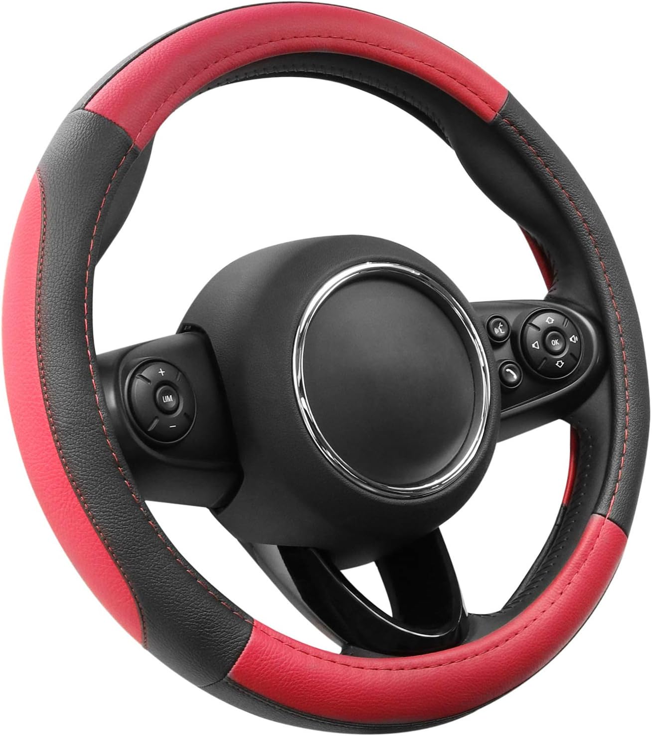 ISTN Stuurhoes van microvezelleer, 38 cm, voor de meeste auto's