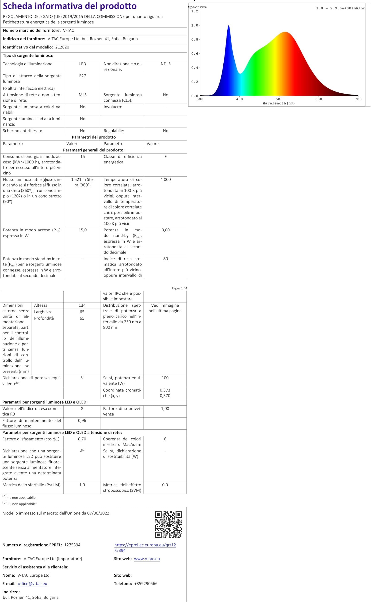 Lampadina LED V-TAC A65 17W Equivalente 110W - Luce Fredda 6500K, 1710 Lumen, Attacco E27 - Foto 7