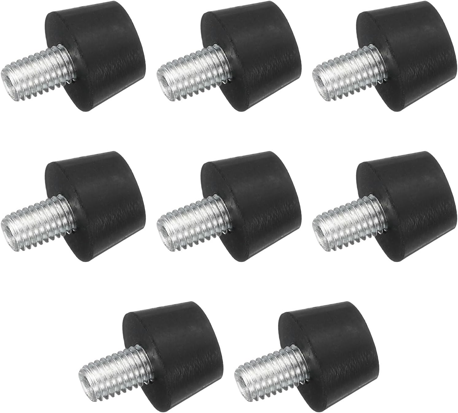 uxcell 8Pcs Thread Adjustable Levelling Feet, 0.98 x 0.71 Rubber Furniture Feet with M10 x 14mm Studs for Table Chair Feet Floor Protector, Black