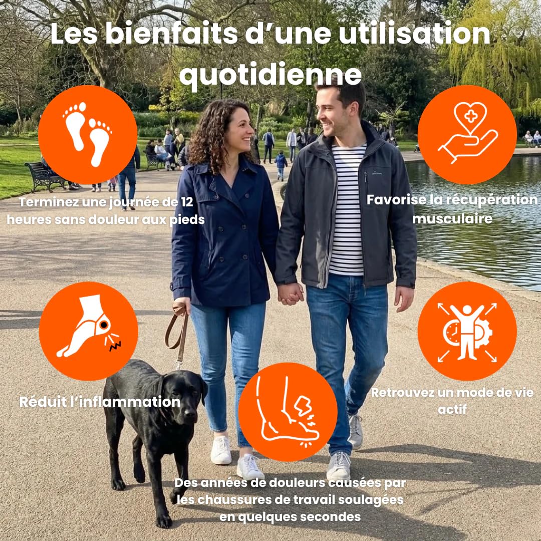 Semelle Kollo, Semelle Kollo Acupression, Soulagez Vos Pieds Des LePremier Pas, Confort De MassageToute La Journee (Orange, 37-38)