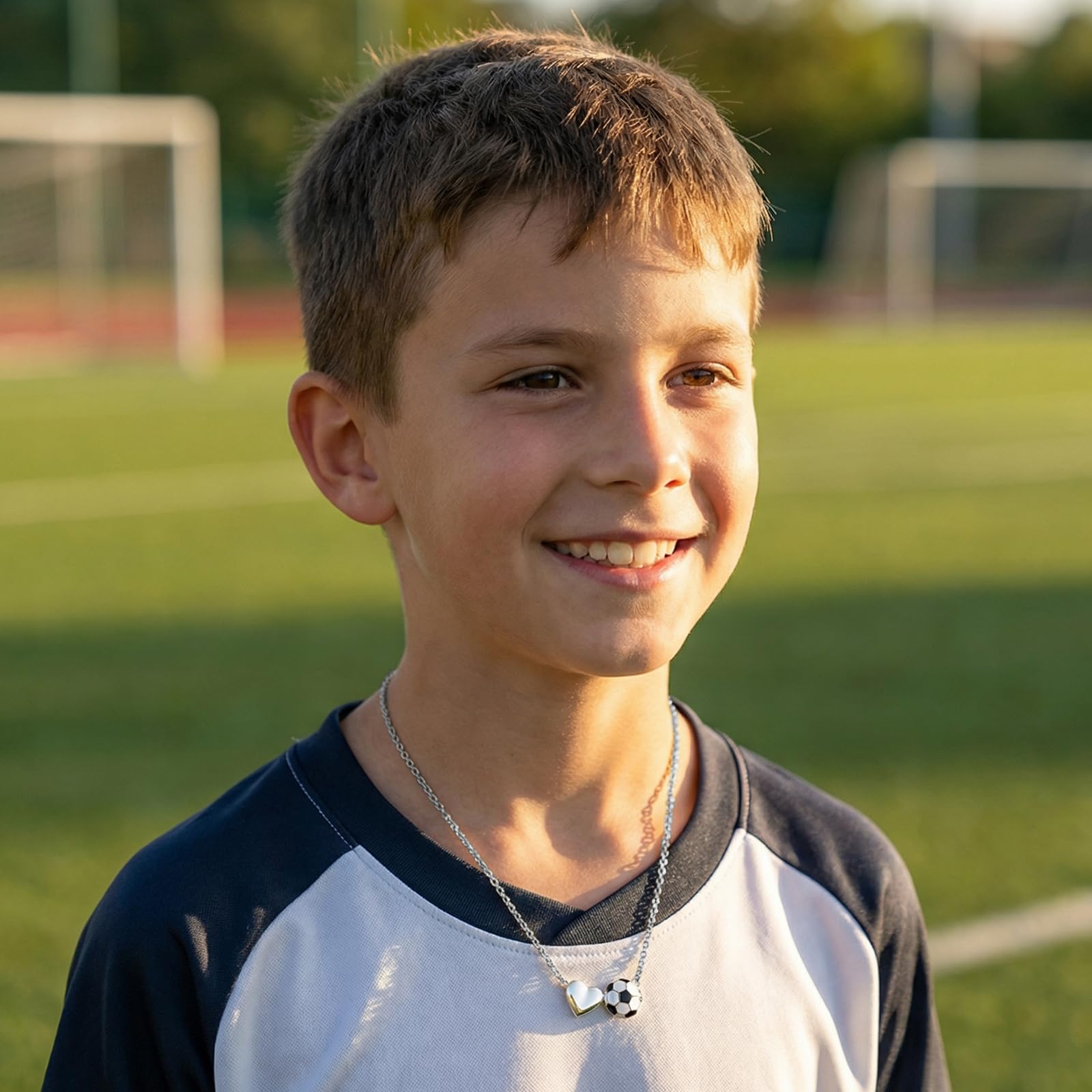 Collana da uomo girocollo da donna, con ciondolo a sfere, per sport, regali di calcio, 41-50 cm, per uomini e ragazzi