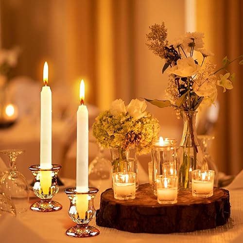 Miniatura 4 de Foaincore 42 portavelas a granel de 2.5 pulgadas para centro de mesa, soporte de vela ritual de vidrio grueso para bodas, Navidad, San Valentín,